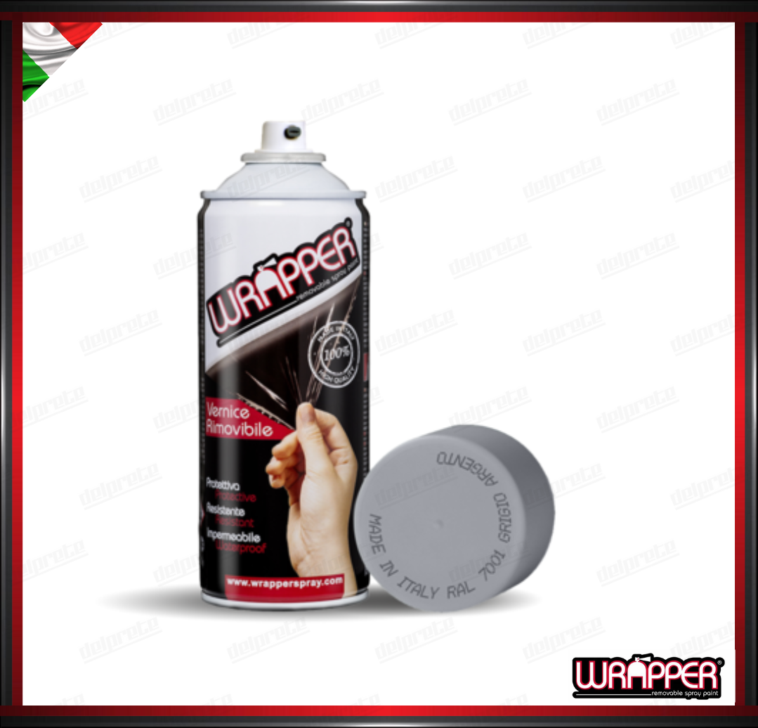 WRAPPER BOMBOLETTA PELLICOLA SPRAY REMOVIBILE 400 ML GRIGIO ARGENTO RAL 7001