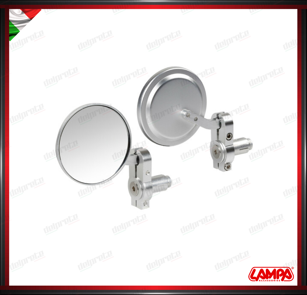 DENIER COPPIA SPECCHIETTI RETROVISORI BAR END LAMPA UNIVERSALI AL MANUBRIO