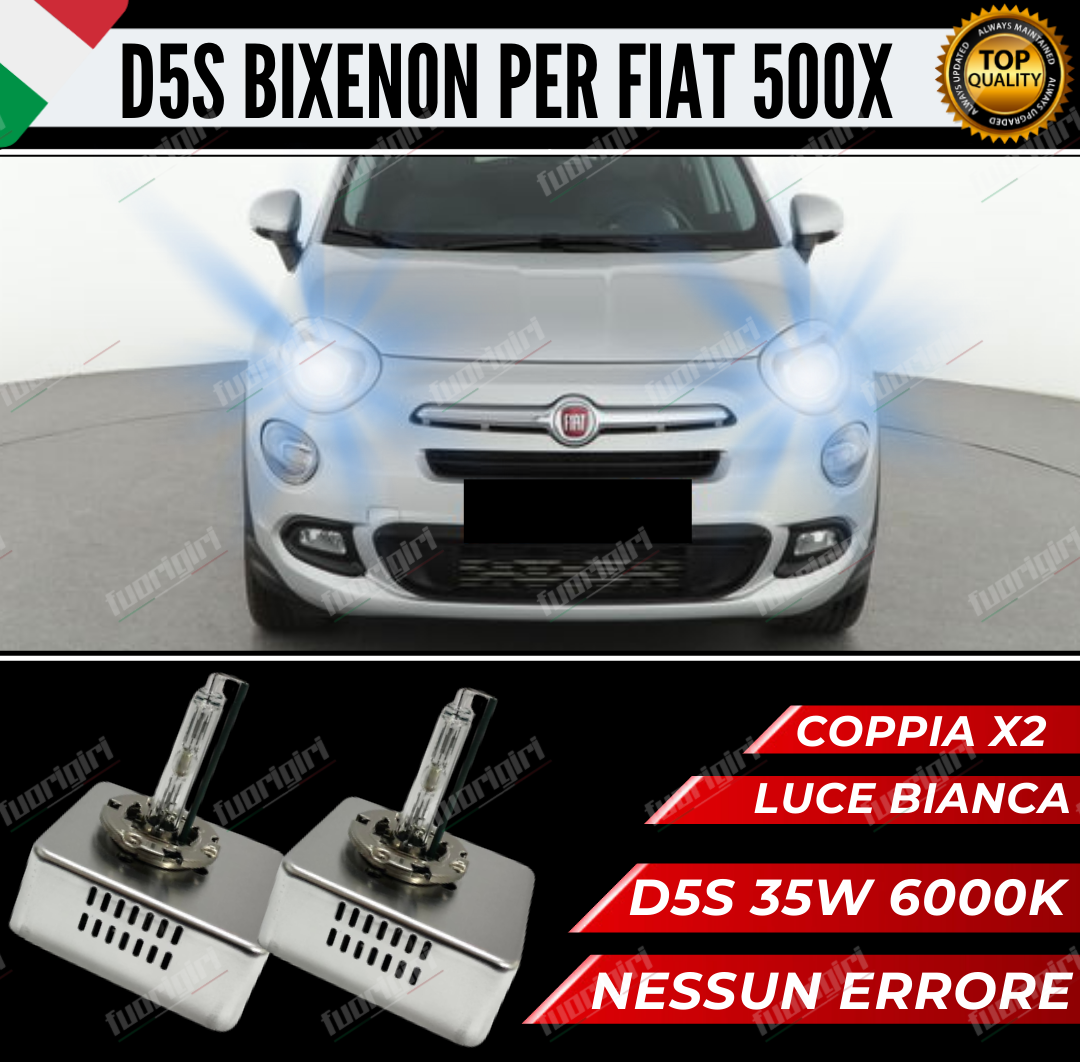 KIT 2 LAMPADE D5S FIAT 500X XENON BIXENON 35W 6000K BIANCO NESSUN ERRORE CANBUS (xenon originale)