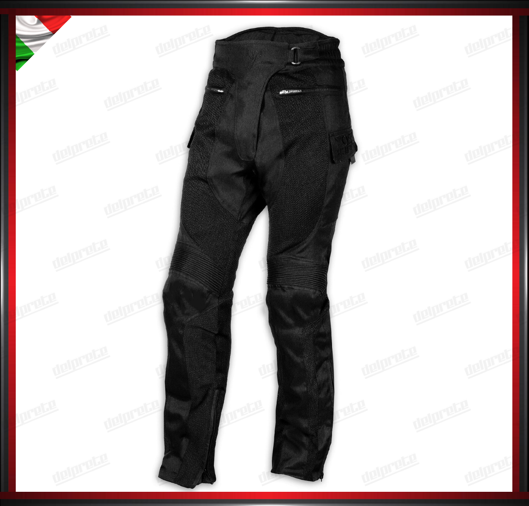 PANTALONI MOTO IN TESSUTO TRAFORATO MESH CORDURA ESTIVO PROTEZIONI CE