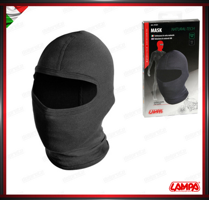 MASK-PLUS SOTTOCASCO IN FIBRA NATURALE DI SETA INVERNO E ESTATE NERO - LAMPA