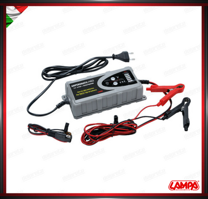 CARICATORE MANTENITORE PER BATTERIE AMPEROMATIC PRO LAMPA 12V - 5A CARICABATTERIE INTELLIGENTE