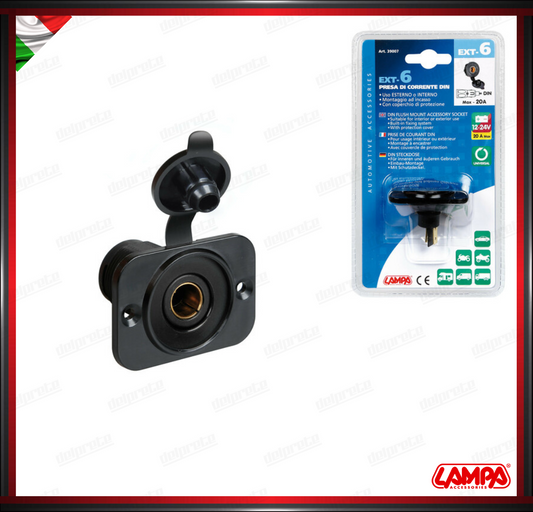 EXT-6 LAMPA PRESA DI CORRENTE DIN MONTAGGIO AD INCASSO - 12/24V IMPERMEABILE