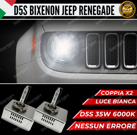 KIT 2 LAMPADE D5S JEEP RENEGADE XENON BIXENON 35W 6000K BIANCO NESSUN ERRORE (xenon originale) (copia)