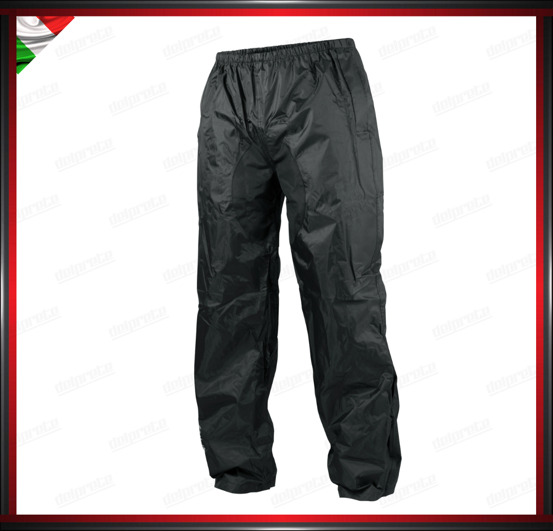 PANTALONE MOTO IMPERMEABILE ANTIACQUA NERO FODERATO CON INSERTI RIFLETTENTI