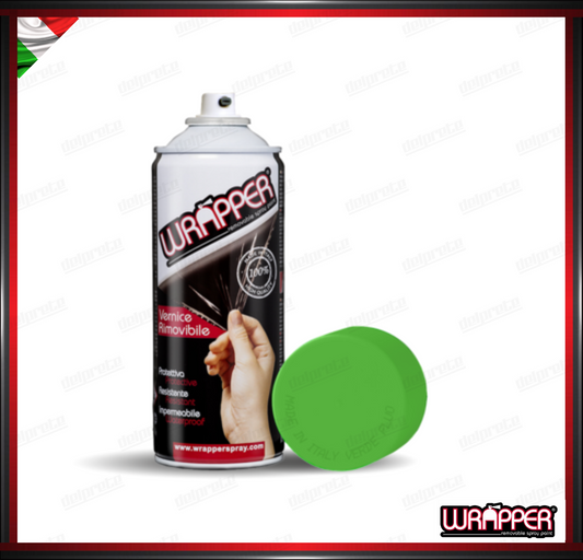 WRAPPER BOMBOLETTA PELLICOLA SPRAY REMOVIBILE 400 ML VERDE FLUO