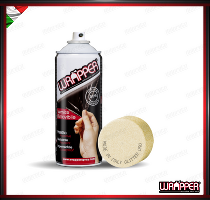 WRAPPER BOMBOLETTA PELLICOLA SPRAY REMOVIBILE 400 ML ORO GLITTER