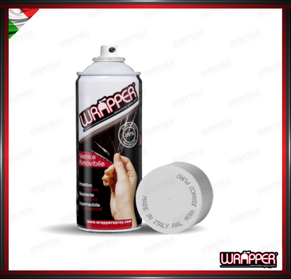 WRAPPER BOMBOLETTA PELLICOLA SPRAY REMOVIBILE 400 ML BIANCO PURO RAL 9016