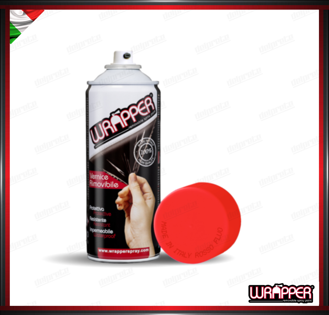 WRAPPER BOMBOLETTA PELLICOLA SPRAY REMOVIBILE 400 ML ROSSO FLUO