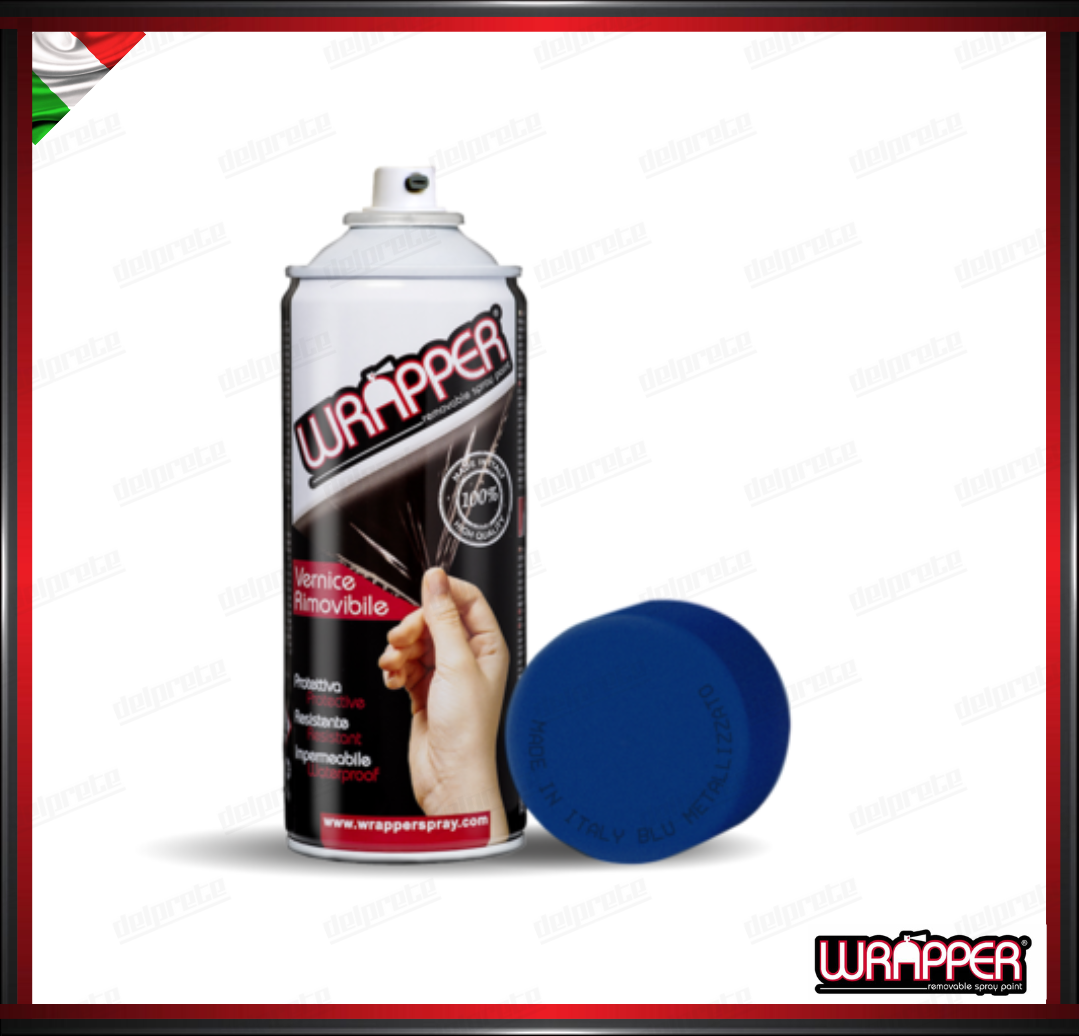 WRAPPER BOMBOLETTA PELLICOLA SPRAY REMOVIBILE 400 ML BLU METALLIZZATO