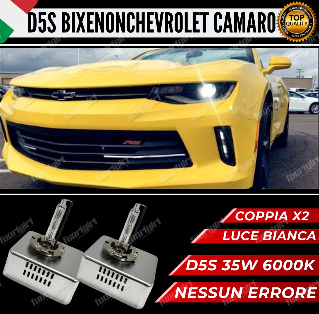 KIT 2 LAMPADE D5S CHEVROLET CAMARO 6 XENON BIXENON 35W 6000K BIANCO CANBUS NO ERRORE (xenon originale)