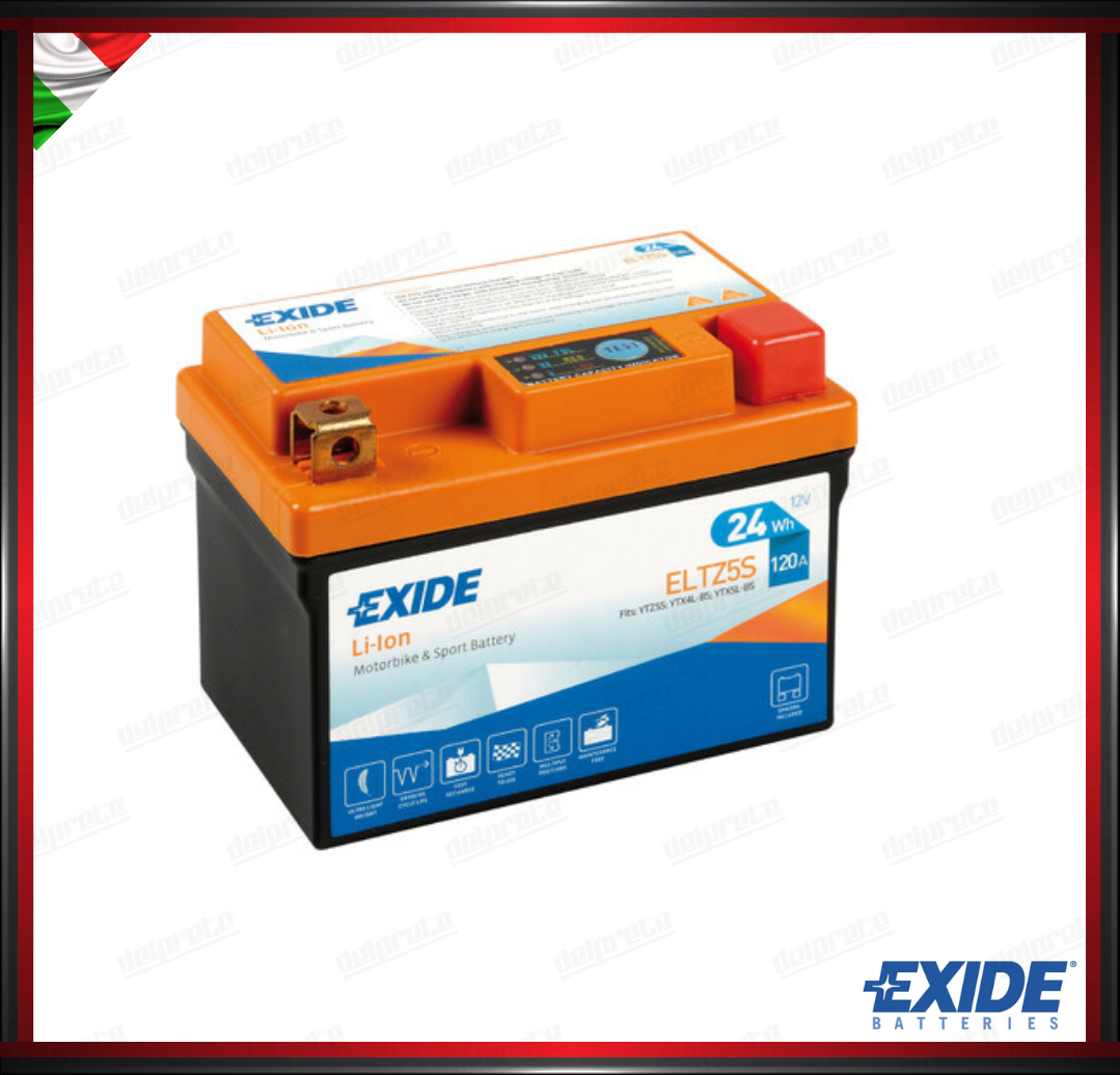 EXELTZ5S BATTERIA 12V - EXIDE BIKE LI-ION LIFEPO4 - 24 Wh - 120 A -  IONI DI LITIO 113x70x85 mm