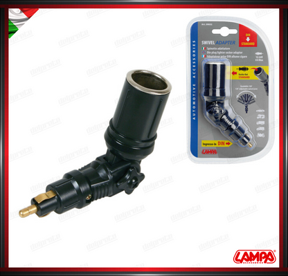 PRESA DI CORRENTE SNODABILE 120° ATTACCO DIN - 8A MAX 12/24V LAMPA