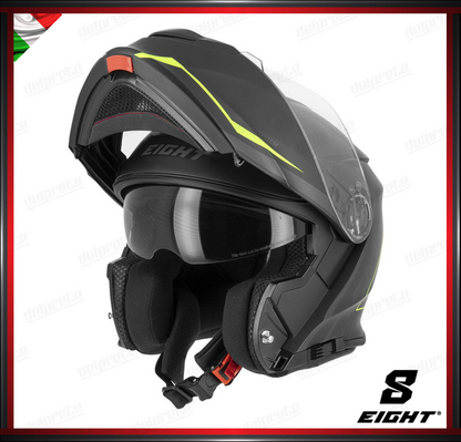 CASCO MODULARE - EIGHT DUAL FACE S550 NERO GIALLO OPACO + PINLOCK