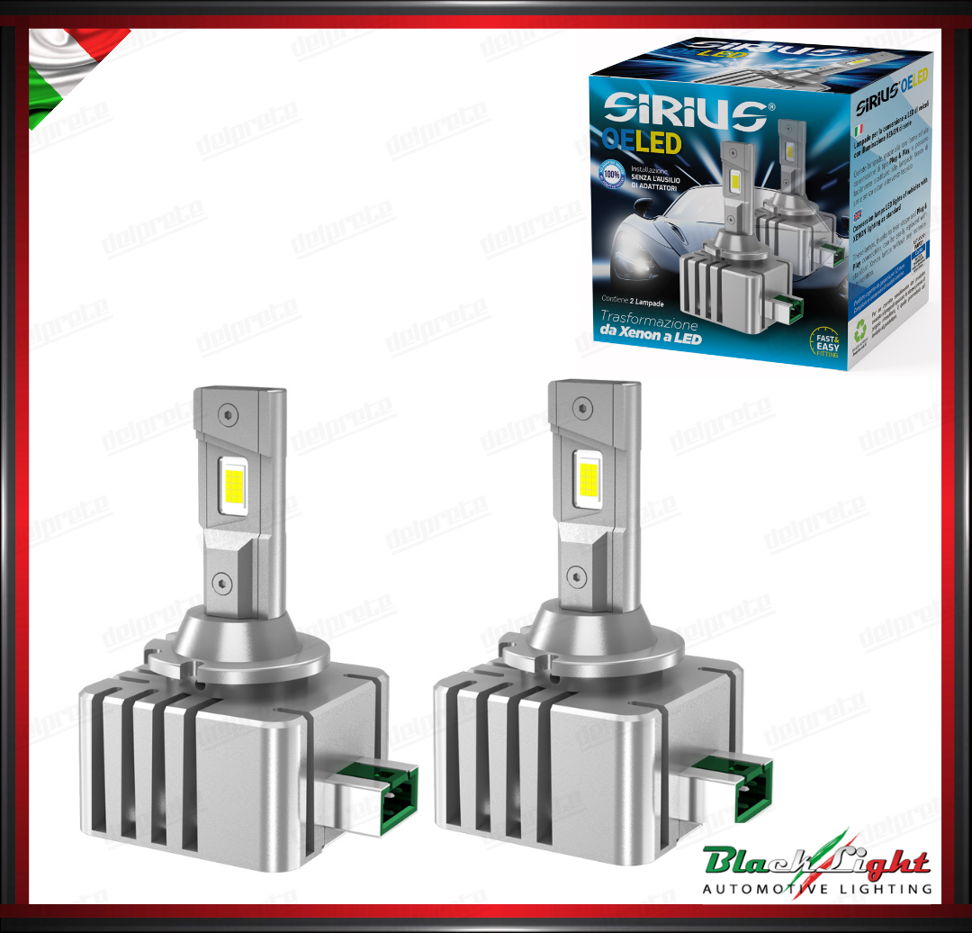 KIT LED D3S D3R SIRIUS 12V 6000K 9000 LUMEN PLUG-IN DA XENON A LED - SERIE OELED XL D3 HLG