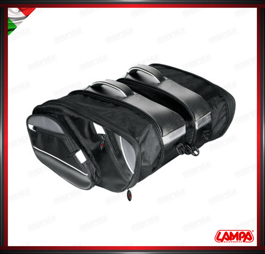 T-MASTER SIDE XXL LAMPA BORSE LATERALI MOTO UNIVERSALI CERNIERA ESTENDIBILE 4 SCOMPARTI