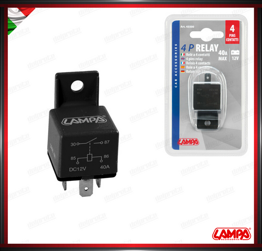 LAMPA - RELE' UNIVERSALE 4 CONTATTI - 12V 40A