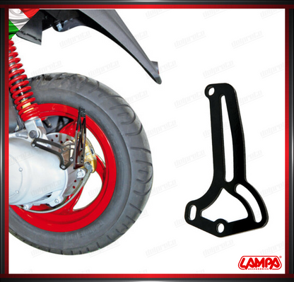 SUPPORTO TARGA LAMPA LATERALE PER CICLOMOTORI SCOOTER MOTORI PIAGGIO SUL CARTER