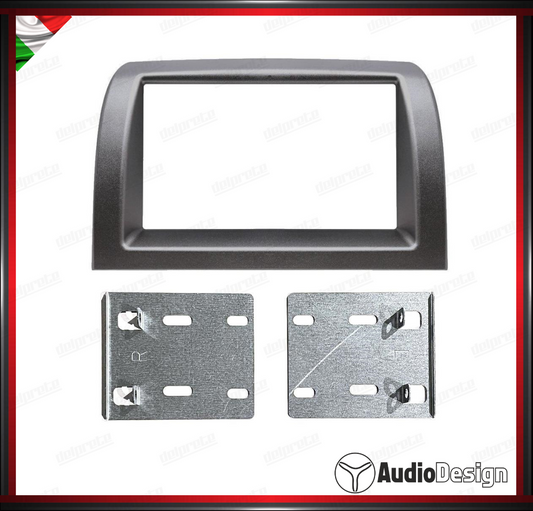 MASCHERINA 2DIN KIT MONTAGGIO AUTORADIO LANCIA YPSILON 2003/2011 GRIGIO SCURO - AUDIODESIGN