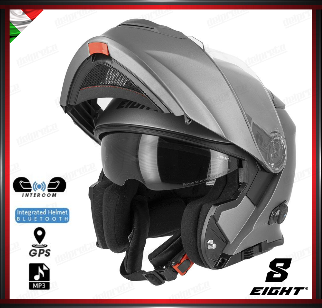 CASCO MODULARE - EIGHT DUAL FACE S550 BT BLUETOOTH GRIGIO OPACO + PINLOCK