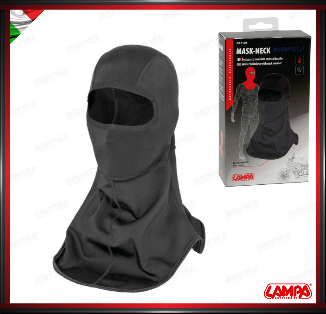 MASK NECK SOTTOCASCO IN TESSUTO TECNICO CON SCALDACOLLO NERO - LAMPA