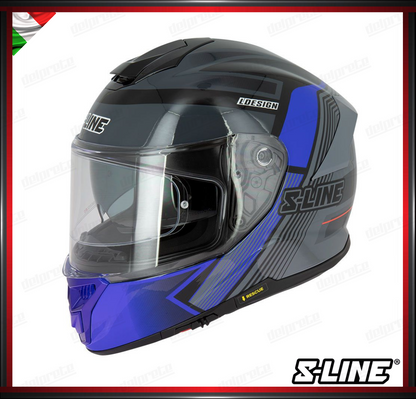 S-LINE - CASCO INTEGRALE S451 REVENGE FIBRA COMPOSITA - NERO BLU LUCIDO