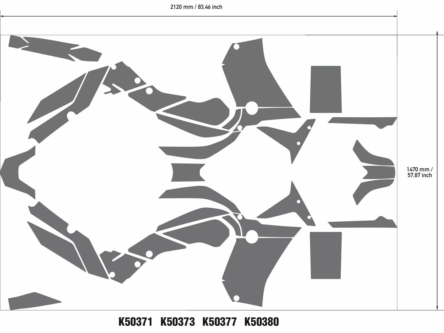 KIT ADESIVI GRAFICHE YAMAHA TENERE 700 ROSSO BIANCO E NERO - GRAFICA 60° ANNIVERSARIO