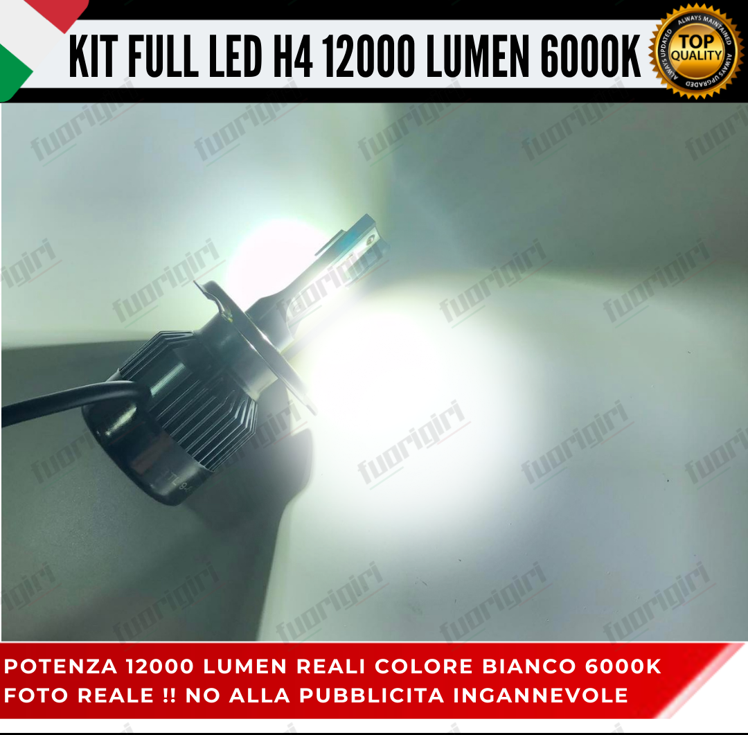 KIT CONVERSIONE FARI FULL LED 12000 LUMEN FIAT PANDA MK3 6000K CANBUS 3°SERIE