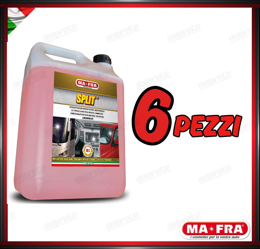 MAFRA - SPLIT DETERGENTE PER VETRI MULTIUSO SENZA AMONIACA AUTO & CASA 4500 ML