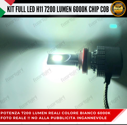 KIT FULL LED H11 CANBUS 7200 LUMEN REALI 6000K BIANCO NESSUN ERRORE AUTO