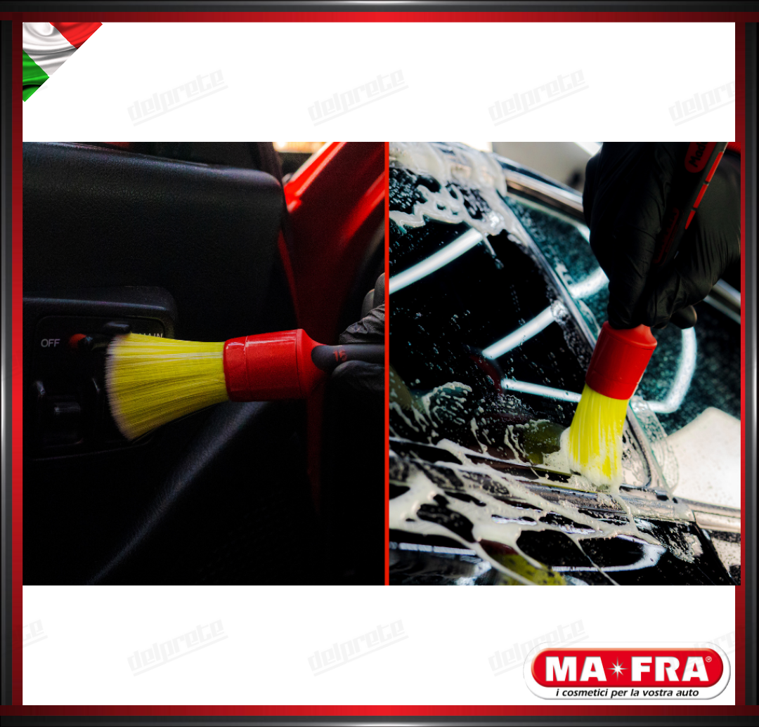 MAFRA - PENNELLO 30mm LIME BRUSH CAR DETAILER PULIZIA INTERNO ESTERNO AUTO MOTO