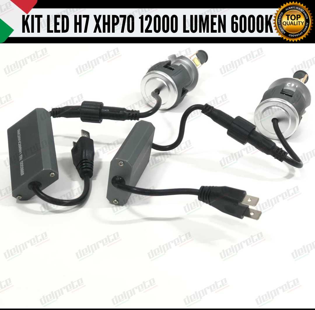 KIT FULL LED H7 XHP70 12000 LUMEN CANBUS PER FARI LENTICOLARE E PARABOLA NO ERRORE