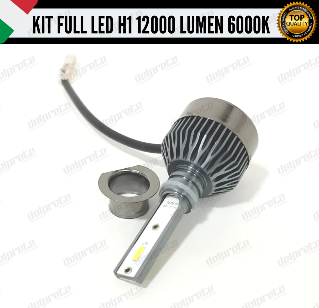 KIT FULL LED H1 12000 LUMEN CANBUS 6000K BIANCO PER FARI A PARABOLA 100% NOERROR