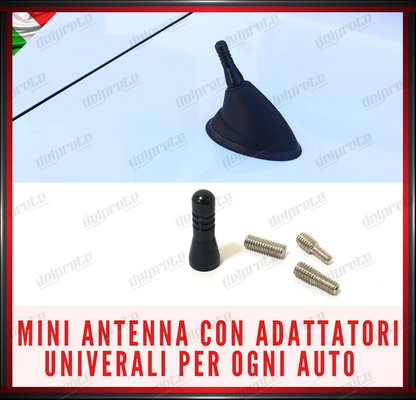 ANTENNA AUTO CORTA 3 CM MINI COLORE NERO ALLUMINIO RADIO TUNING UNIVERSALE