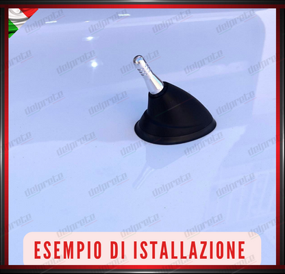 MINI ANTENNA AUTO CORTA RADIO FM UNIVERSALE COLORE GRIGIO IN ALLUMINIO TUNING