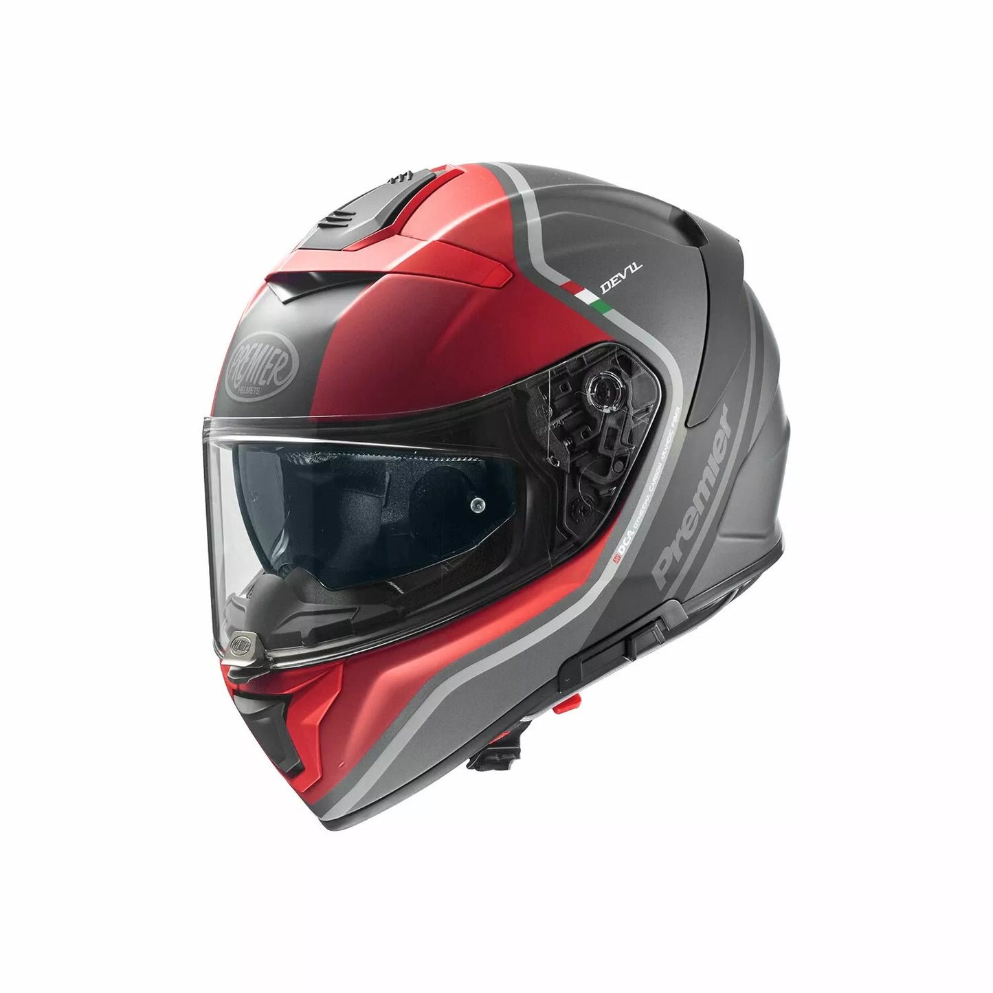 CASCO INTEGRALE - PREMIER DEVIL PH 17BM - OMOLOGATO ECE 2206 ROSSO E GRIGIO