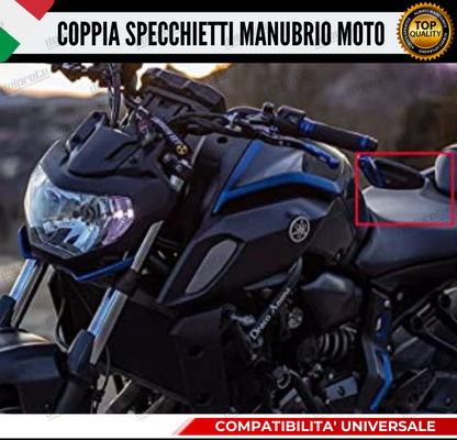 SPECCHIETTI RETROVISORI MANUBRIO COPPIA PER MOTO SCOOTER BAR END BLU CAFE RACER