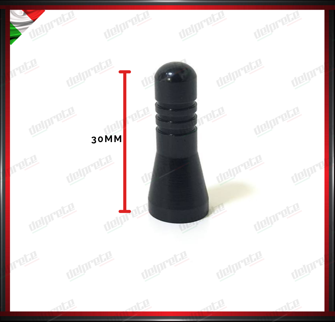 ANTENNA AUTO CORTA 3 CM MINI COLORE NERO ALLUMINIO RADIO TUNING UNIVERSALE