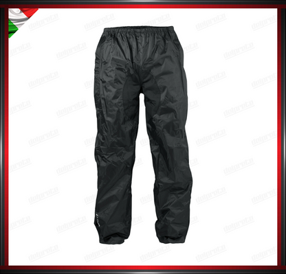 PANTALONE MOTO IMPERMEABILE ANTIACQUA NERO FODERATO CON INSERTI RIFLETTENTI