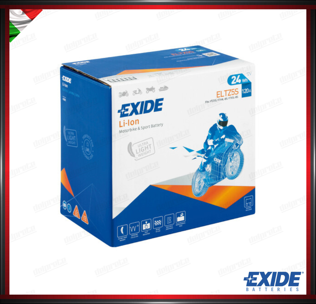 EXELTZ5S BATTERIA 12V - EXIDE BIKE LI-ION LIFEPO4 - 24 Wh - 120 A -  IONI DI LITIO 113x70x85 mm