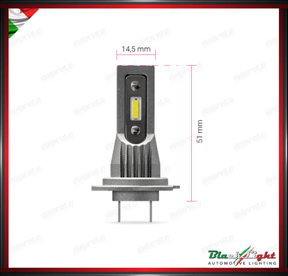 KIT LED H7 CORTA CHIP SEOUL SIRIUS 6000K 3400 LUMEN 12V AUTO MOTO - SERIE XL H7 SHORT