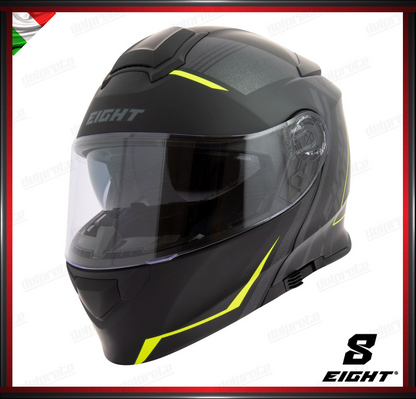 CASCO MODULARE - EIGHT DUAL FACE S550 NERO GIALLO OPACO + PINLOCK