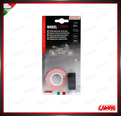 WEEL STRIPE PROFILO ADESIVO CERCHI RUOTE ROSSO 6 METRI PASTELLO UNIVERSALE LAMPA