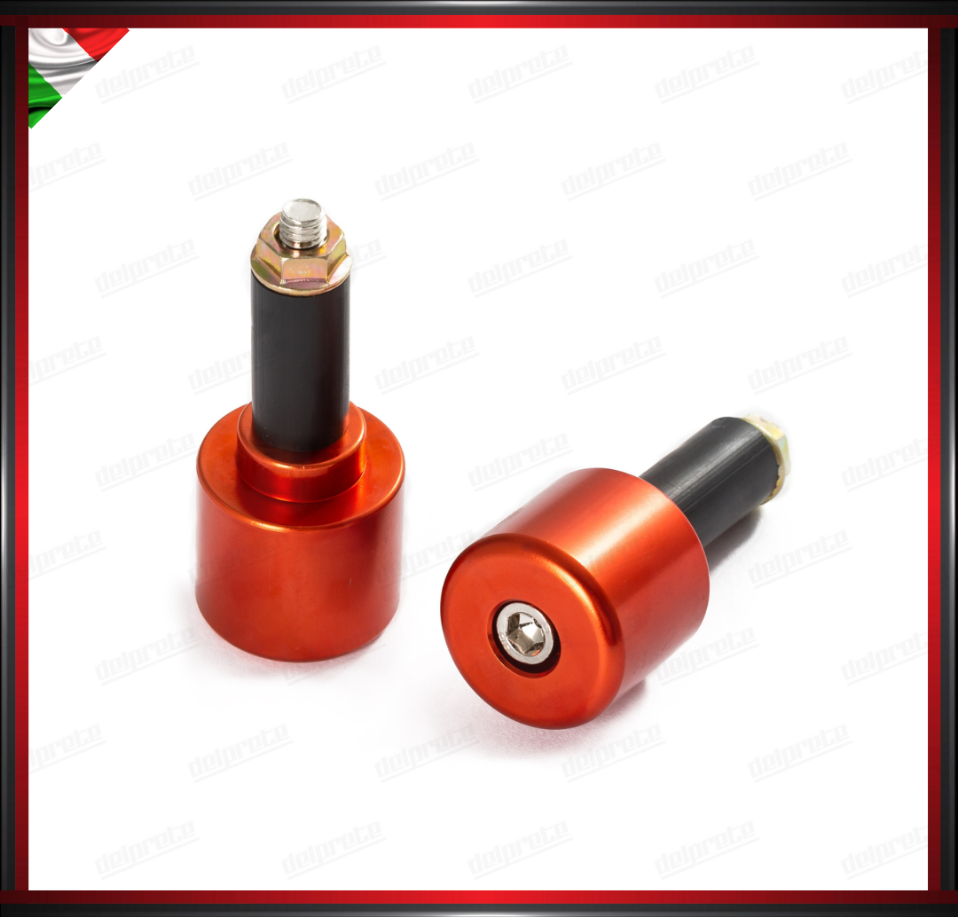 COPPIA CONTRAPPESI MANUBRIO 13MM ROSSO MOTO SCOOTER STABILIZZATORI BILANCIERI UNIVERSALI ALLUMINIO