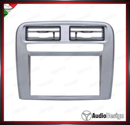 MASCHERINA 2DIN KIT MONTAGGIO AUTORADIO FIAT GRANDE PUNTO 2005>2009 GRIGIO ARGENTO - AUDIODESIGN