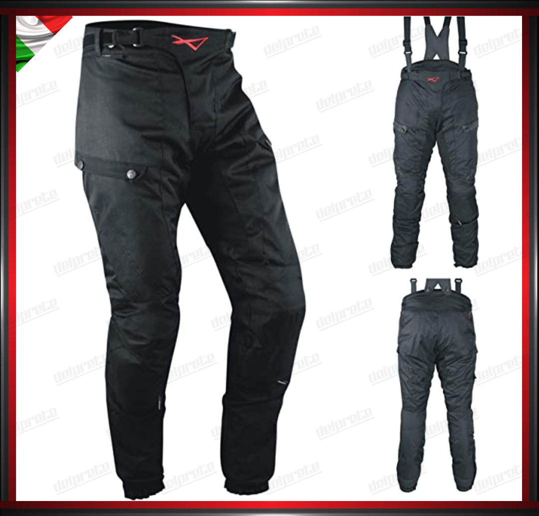 PANTALONI IN TESSUTO DONNA NERO 3 STRATI CORDURA IMPERMEABILE TERMICO SFODERABILE