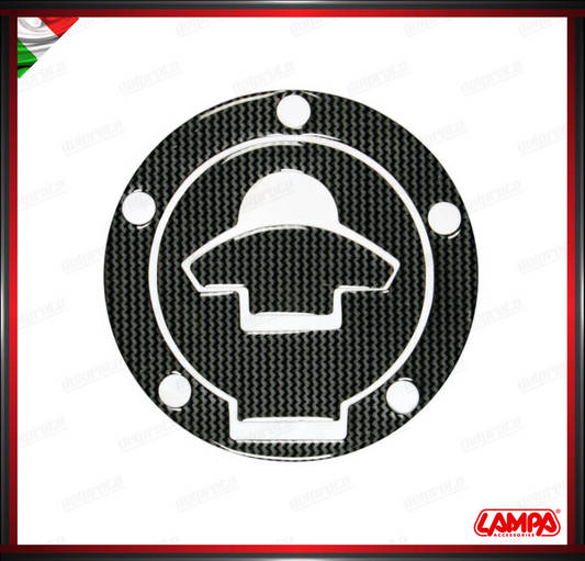 PRO TANK ADESIVO ( DUCATI 5 FORI ) CARBON LOOK COPERTURA TAPPO CARBURANTE BENZINA LAMPA