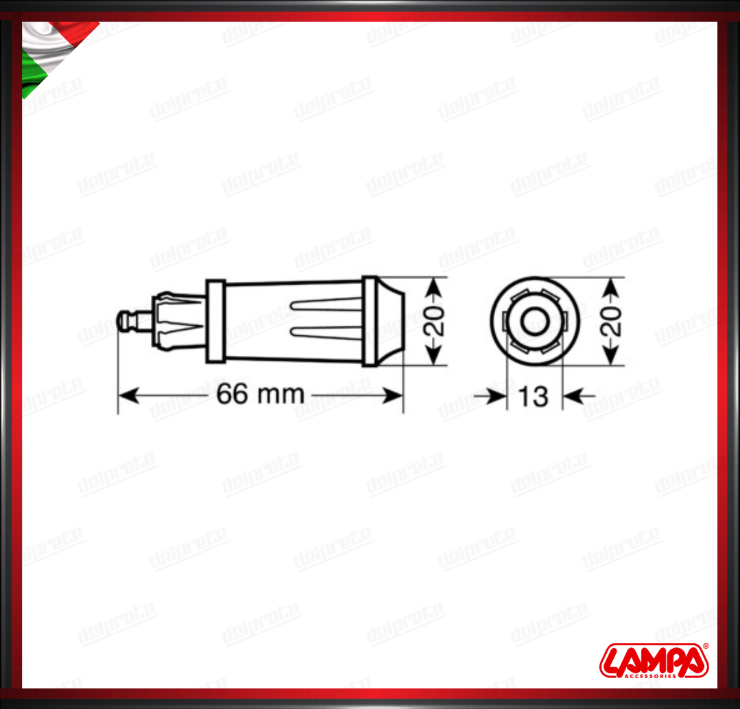 SPINOTTO DIN ADATTATORE PER PRESA ACCENDISIGARI LAMPA - 12/24V