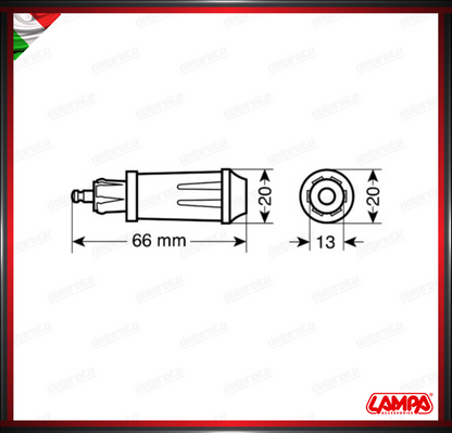 SPINOTTO DIN ADATTATORE PER PRESA ACCENDISIGARI LAMPA - 12/24V