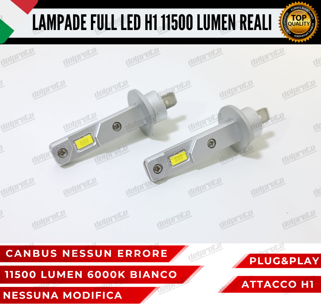 KIT LED LAMPADE FENDINEBBIA H1 BIANCO 6000K 11500 LUMEN CANBUS NO ERRORE